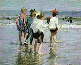 Edward Henry Potthast Canvas Paintings - Summer Day Brighton Beach